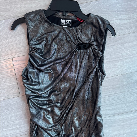 Diesel Women's Shimmering Charcoal Muscle Tee - Picture 1 of 1